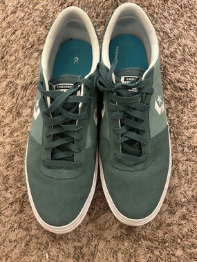 Converse Men’s Teal Green Suede Low-Top Sneakers